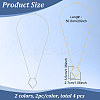 4pcs 2 colors Zinc Alloy Rhombus Pendant Necklace with Steel Cable Chains NJEW-FG0001-04-2