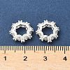 Brass Cubic Zirconia Rondelle European Beads KK-A254-07S-2