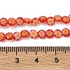 Handmade Millefiori Glass Flat Round Bead Strands LK-P010-A-03-2