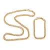 Ion Plating(IP) 304 Stainless Steel Cuban Link Chain Bracelets & Necklaces Jewelry Sets SJEW-B019-03A-G-1