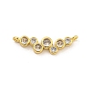 Rack Plating Brass Pave Cubic Zirconia Flat Round Connector Charms KK-G513-10G-1