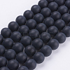 Natural Black Agate Beads Strands G-J376-05-12mm-1