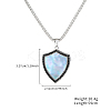 Vintage Shield Pendant Necklaces with Black Agate Inlay OL5514-1