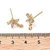 Brass Micro Pave Cubic Zirconia Studs Earring Findings KK-K364-03G-3