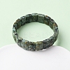 Rectangle Natural African & Turquoise Beads Stretch Bracelets for Women Men BJEW-Z149-01A-2