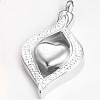 Openable Stainless Steel Memorial Urn Ashes Pendants BOTT-PW0002-054P-1