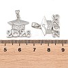 Brass Micro Pave Clear Cubic Zirconia Pendants KK-D223-01P-3