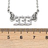 201 Stainless Steel Number 333 with Butterfly Wings Pendant Necklaces LS-NJEW-P332-01A-P-5