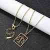304 Stainless Steel Necklace LS-NJEW-D330-01G-07-4