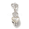 Brass Micro Pave Clear Cubic Zirconia Fold Over Clasps KK-H480-50P-01-1
