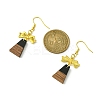 Resin & Walnut Wood Dangle Earrings EJEW-JE05507-02-2