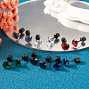 12Pcs 6 Colors Cubic Zirconia Diamond Stud Earrings EJEW-TA0001-09-7