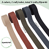 WADORN 5 Rolls 5 Colors Flat Polycotton Ribbon OCOR-WR0001-20-2