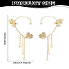 1 Pair Alloy Glass Tassel Cuff Earrings for Women EJEW-LP0001-65-2