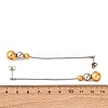 304 Stainless Steel Two Tone Round Tassel Stud Earrings LS-EJEW-A136-05B-GP-5