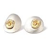 Rack Plating Brass Micro Pave Clear Cubic Zirconia Stud Earrings EJEW-B062-03GP-02-1