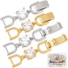 6 Pcs 2 Colors Extender Clasps Brass Micro Pave Cubic Zirconia Fold Over Extension Clasps FIND-BBC003-55B-1