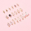 20Pcs 10 Styles Faceted Clear Glass Oval Connector Charms and Natural Agate(Dyed & Heated) Faceted Round Links KK-FS0001-91-7