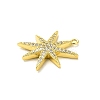 Rack Plating Brass Micro Pave Clear Cubic Zirconia Pendants KK-L210-011G-2