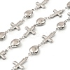 304 Stainless Steel Cross with Teardrop Link Chains CHS-G042-09P-1