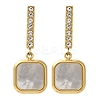 Ion Plating(IP) 304 Stainless Steel Inlay Rhinestone & Natural Shell Beads Stud Earrings for Women EJEW-M024-01A-G-1