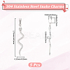 5Pcs 304 Stainless Steel Pendants STAS-BBC0007-72-2