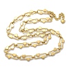 304 Stainless Steel Oval Heart Link Chain Necklaces for Women NJEW-B123-01G-4