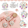 6Pcs 1-Hole Alloy Rhinestone Shank Buttons BUTT-GA0001-15A-2