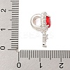 Rack Plating Brass Micro Pave Cubic Zirconia Pendants KK-F876-27S-3