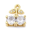 Brass Micro Pave Cubic Zirconia Charms KK-A240-20G-1