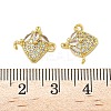 Brass Pave Clear Cubic Zirconia Fruit Connector Charms KK-Z109-01G-01-3