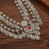 Boho Alloy & Iron Siam Rhinestone Embossed Teardrop Tassel Chain Belts WGEDD79-01-4