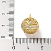 Rack Plating Brass Micro Pave Clear Cubic Zirconia Pendants KK-L224-005G-2