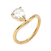 304 Stainless Steel Pave Cubic Zirconia Cuff Open Rings RJEW-P180-06G-2