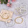 10Pcs 10 Styles Round Natural Dyed Malaysia Jade & White Jade BJEW-SW001578-6