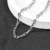 304 Stainless Steel Paperclip Chain Bracelets for Women Men BJEW-A050-03P-2