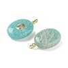 Natural Amazonite & Cubic Zirconia Pendants G-Z076-01G-15-2