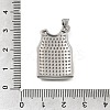 Brass Micro Pave Clear Cubic Zirconia Pendants CU-CBA108A-10P-3