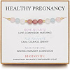 Adjustable Natural Rose Quartz & Aquamarine & Moonstone & Rhodonite Round Beaded Slider Bracelets for Healthy Pregnancy Gift FS-WG14B1D-01-1