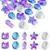 25Pcs 5 Style Ocean Themed Transparent Glass Beads Sets GLAA-YW0003-40C-1