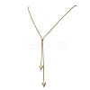 Adjustable Alloy Heart Pendant 304 Stainless Steel Box Chain Lariat Necklaces for Women NJEW-JN05902-01-2
