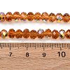 Electroplate Transparent Glass Beads Strands EGLA-A046-01B-13-4