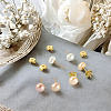 6Pcs 3 Colors Natural Cultured Freshwater Pearl Stud Earrings EJEW-TAC00026-8