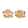 304 Stainless Steel Cat Eye Cabochon Stud Earrings EJEW-V014-04G-2