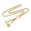 Ion Plating(IP) 304 Stainless Steel Green Yellow Enamel Letter & Eye Pendant Wheat Chain Necklaces STAS-Z102-01G-Z-2