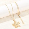 Alloy Flower Pendant with Iron Chain Necklaces for Women NJEW-A066-01G-1