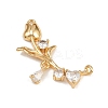 Brass Pave Clear Cubic Zirconia Links Connector Charms KK-K407-28G-2