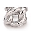 Non-Tarnish 304 Stainless Steel Twist Oval Chunky Ring RJEW-B040-15A-P-2