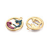 304 Stainless Steel Enamel Pendants STAS-N124-07G-2
