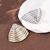 Two Tone Shell Shape 304 Stainless Steel Stud Earrings EJEW-H176-01GP-3